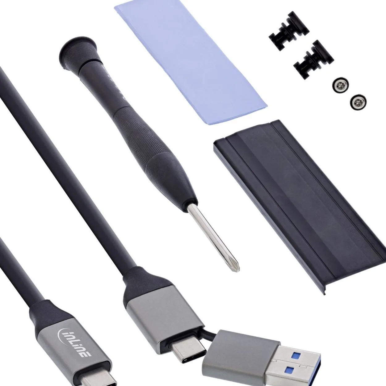 InLine USB4-Gehäuse, USB-C zu M.2 NVMe SSD, 40Gb/s, Aluminium