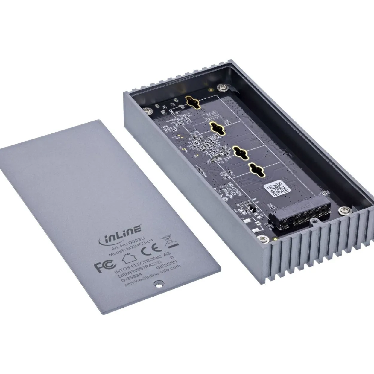 InLine USB4-Gehäuse, USB-C zu M.2 NVMe SSD, 40Gb/s, Aluminium