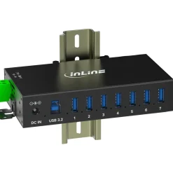 InLine USB 3.2 Gen.1 Industrie-Hub, 7 Port, Aluminiumgehäuse, mit Netzteil