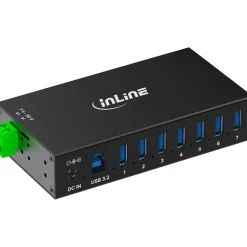 InLine USB 3.2 Gen.1 Industrie-Hub, 7 Port, Aluminiumgehäuse, mit Netzteil