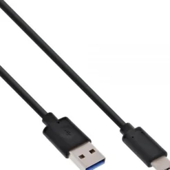 InLine USB 3.1 Kabel, Typ C Stecker an A Stecker, schwarz, 1m