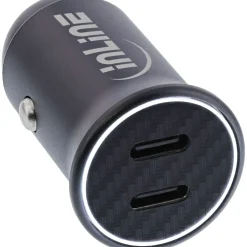InLine USB KFZ Stromadapter Power Delivery, 2x USB Typ-C, schwarz