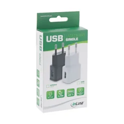 InLine USB Ladegerät Single, Netzteil, Stromadapter, 100-240V zu 5V/1,2A, weiß