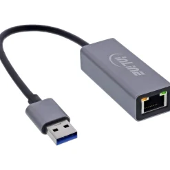 InLine USB 3.2 Netzwerkadapter Kabel, USB-A zu RJ45 Gigabit Netzwerk