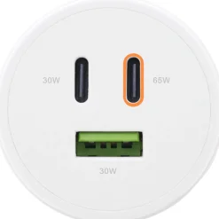 InLine USB PD Netzteil, GaN Ladegerät, 3-Port, Dual USB-C + USB-A, 65W, weiß