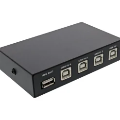 InLine USB 2.0 Umschalter manuell, USB-A Gerät an 4 Computer