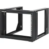 Intellinet 48,3cm 19Z Laborgestell zur Wandmontage 2 Tragschienen 6 HE Offener Schwenkrahmen 450 mm Tiefe Flatpack schwarz RAL 9004
