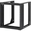 Intellinet 48,3cm 19Z Laborgestell zur Wandmontage 2 Tragschienen 9 HE Offener Schwenkrahmen 450 mm Tiefe Flatpack schwarz RAL 9004