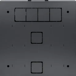 INTELLINET Flacher 48,3cm 19Zoll Wandverteiler mit Montageschienen 4 HE Horizontal und 2 HE Vertikal 170mm tief schwarz RAL7021