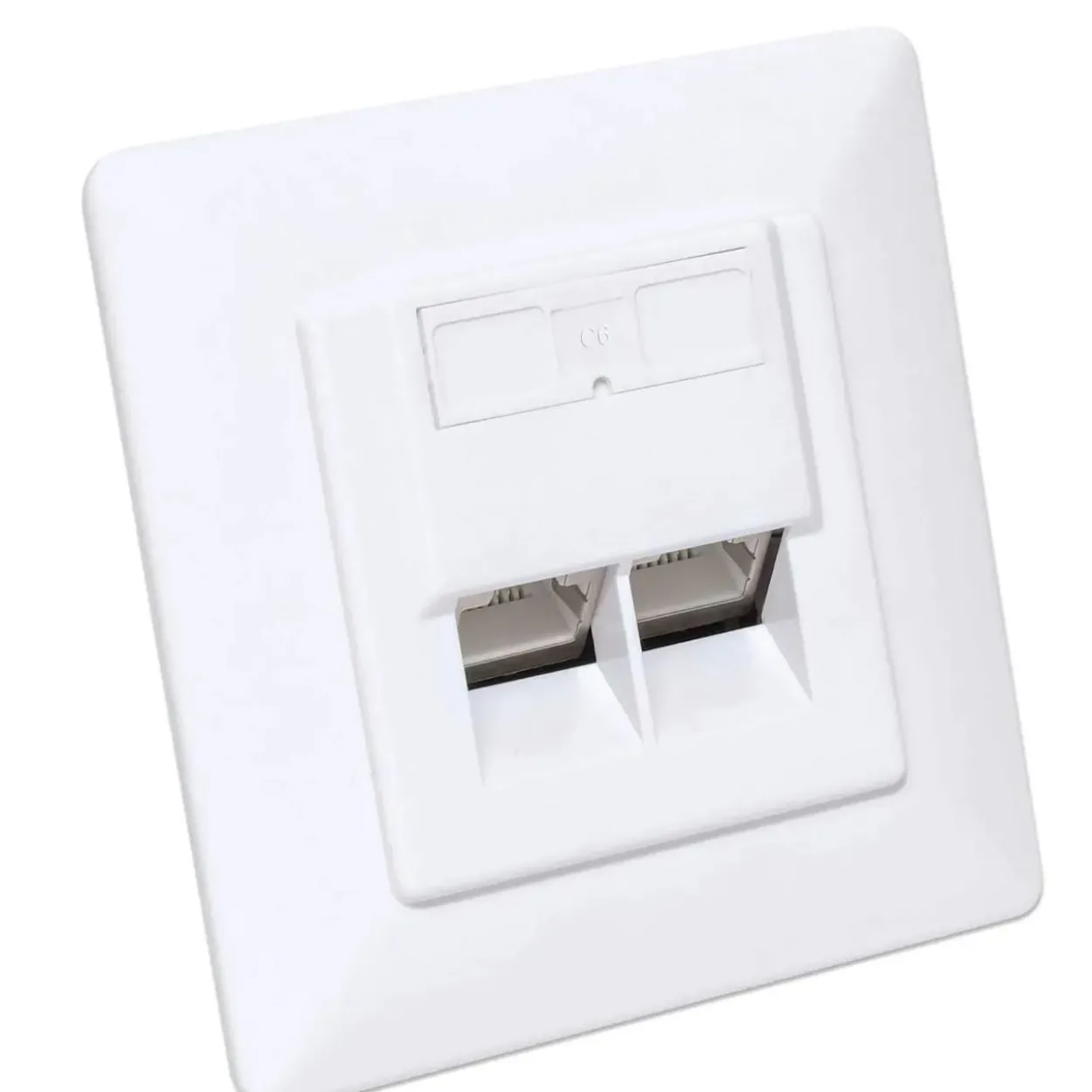 Intellinet 2-Port Cat6a 10G RJ45-Unterputzdose STP weiß