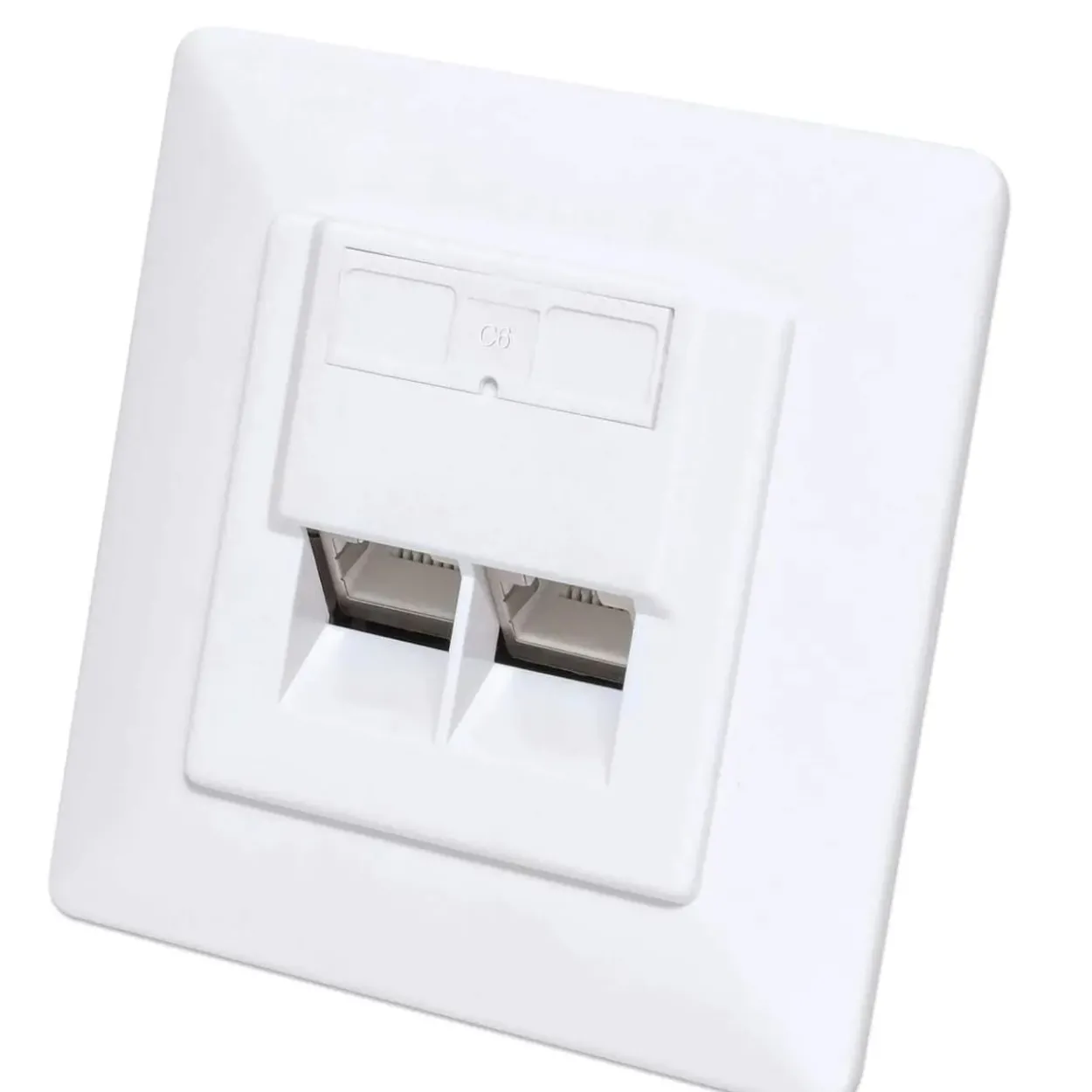 Intellinet 2-Port Cat6a 10G RJ45-Unterputzdose STP weiß