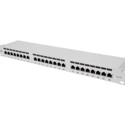 Intellinet 24-Port Cat6a Patchpanel FTP 1HE, grau