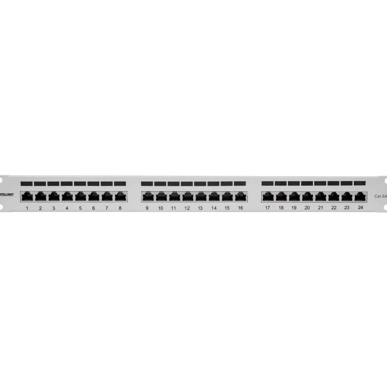 Intellinet 24-Port Cat6a Patchpanel FTP 1HE, grau
