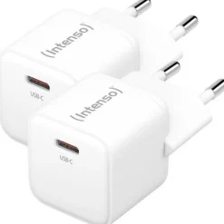 Intenso Power Adapter W30C GaN Doppelpack 2x je 1x USB-C GaN 30 Watt weiß