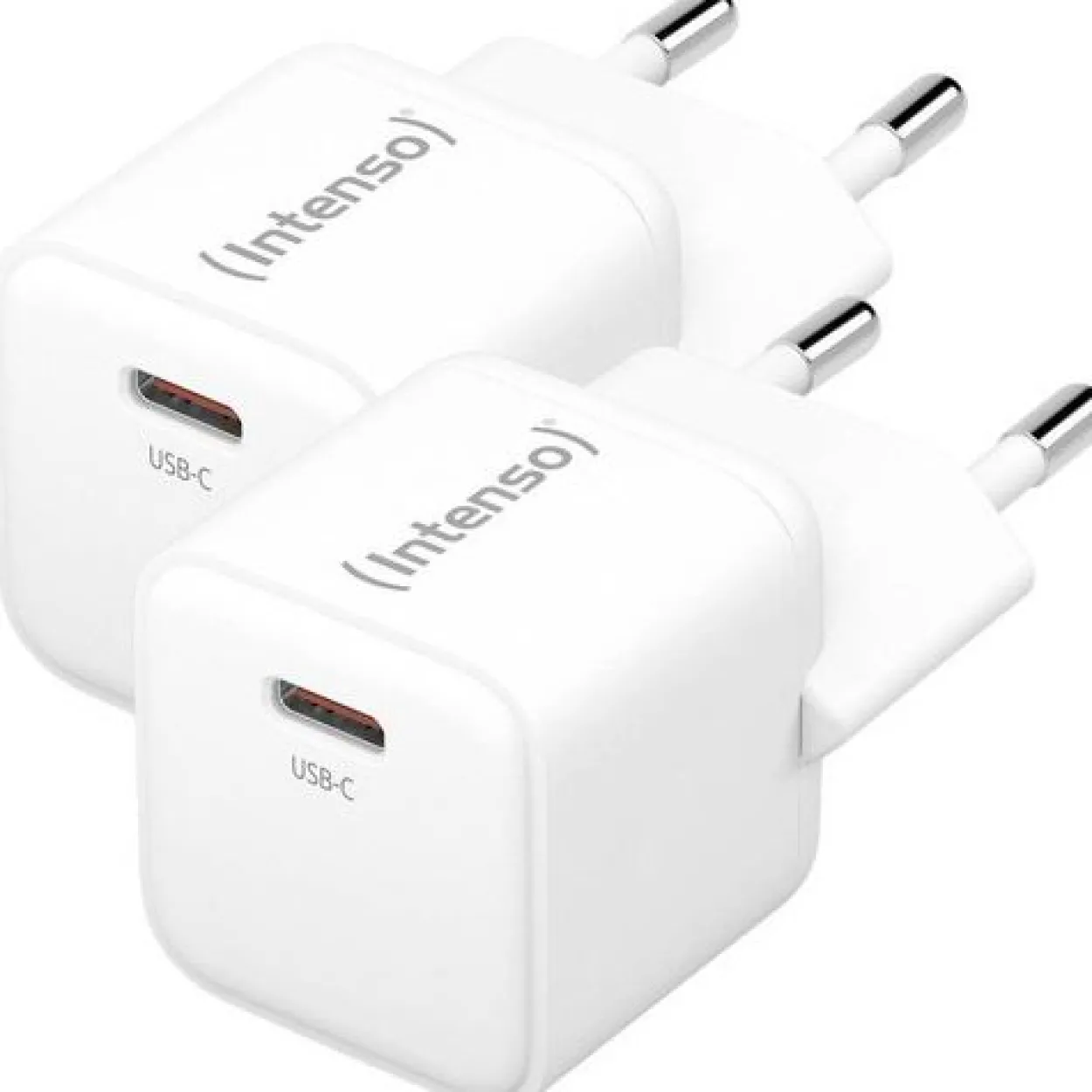 Intenso Power Adapter W30C GaN Doppelpack 2x je 1x USB-C GaN 30 Watt weiß