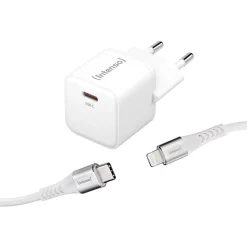 Intenso W30C + C315L Lightning-Kabel GaN-Ladeadapter weiß, 30 Watt
