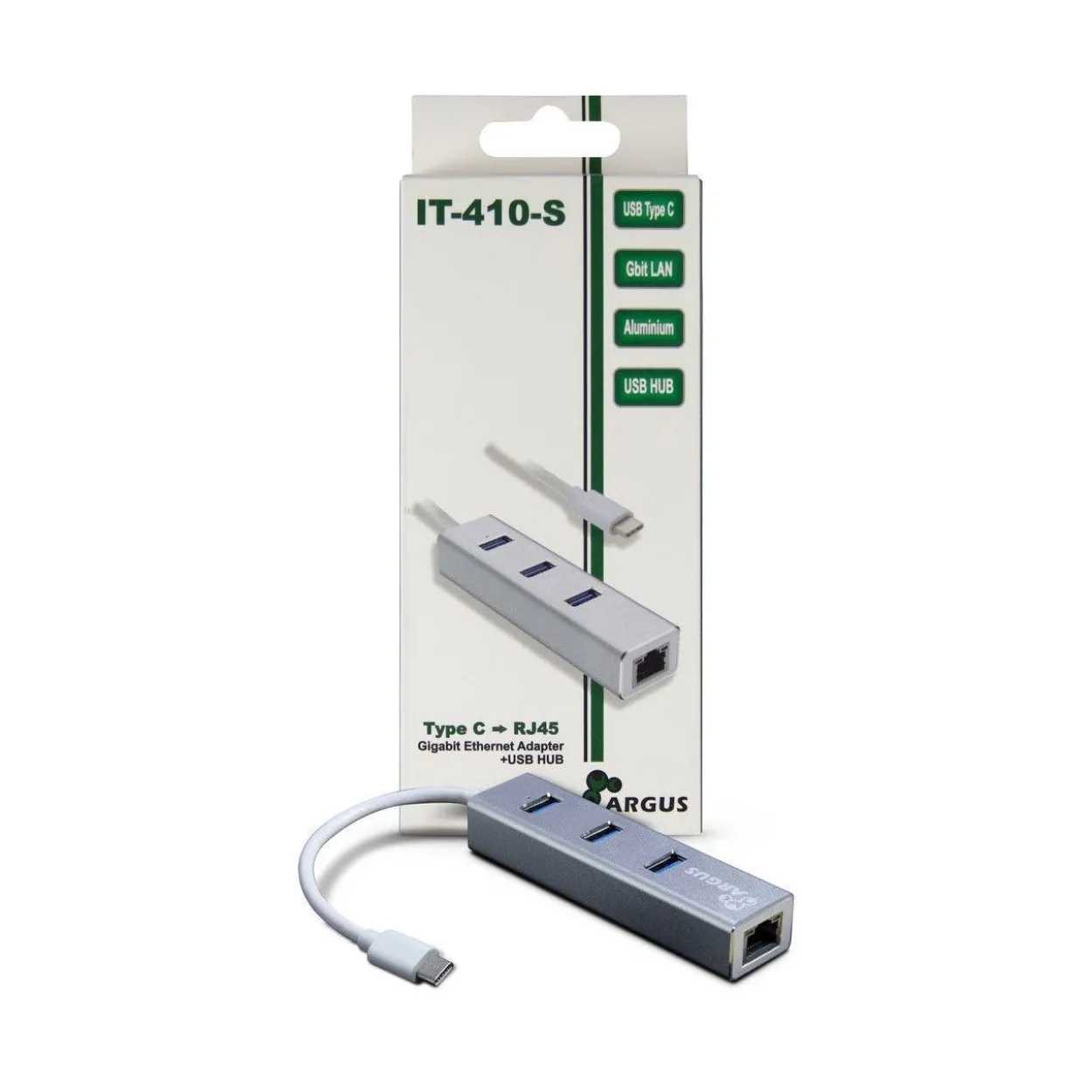 Inter-Tech AC Adapter IT-410-S USB Type C - USB HUB/ Gbit LAN