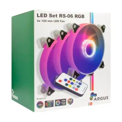 Inter-Tech Argus RS-06 RGB 3er-Pack 120x120x25mm 1200 U/min 22 dB(A) weiß/transparent