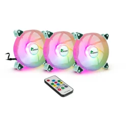 Inter-Tech Argus RS-06 RGB 3er-Pack 120x120x25mm 1200 U/min 22 dB(A) weiß/transparent
