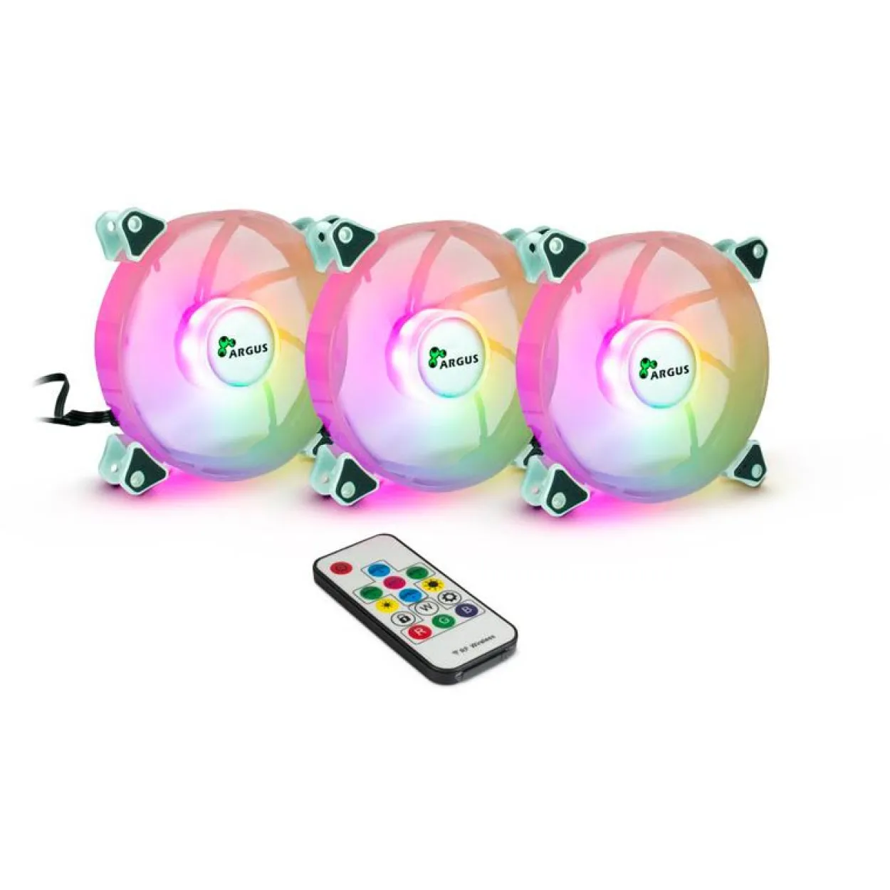 Inter-Tech Argus RS-06 RGB 3er-Pack 120x120x25mm 1200 U/min 22 dB(A) weiß/transparent