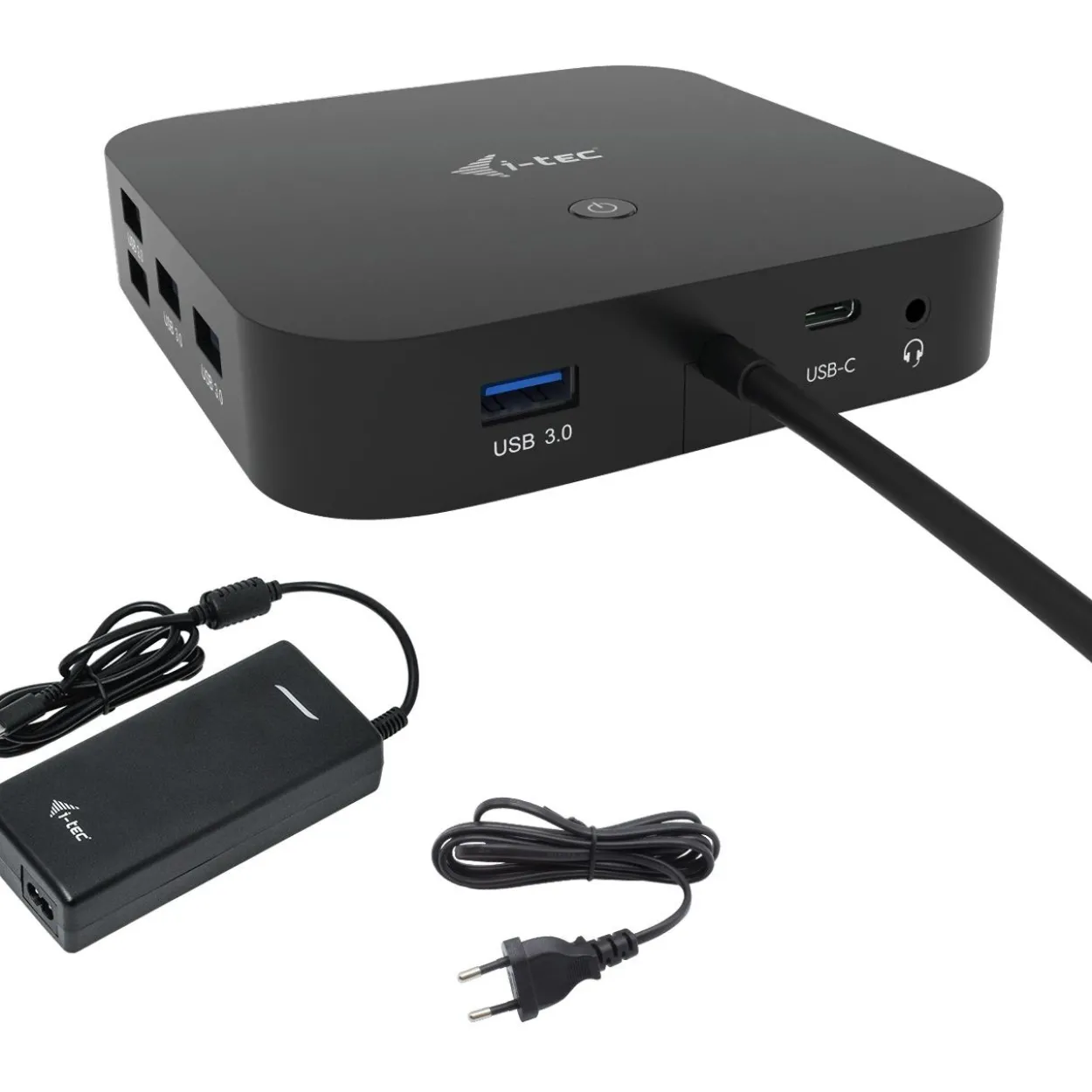 I-TEC USB-C Dual Display MST DS 1x DP 1x HDMI 1xGLAN 3xUSB 3.0 2xUSB 2.0 1xUSB-C-Datei 1xAudio/Mic Jack 1x100W USB-C PD+Charger 112W