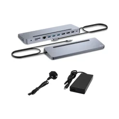 I-TEC USB-C Metal Ergonomic 4K 3x Display Docking Station with PD 100 W + i-tec Universal Charger 100W bundle