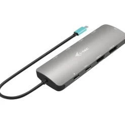 I-TEC USB-C Metal Nano Dock 2x HDMI 1x GLAN 2x USB 3.2 2x USB 2.0 1x USB-C 3.2 Gen.1 Data 1x USB-C 100W PD + Netzteil 100W
