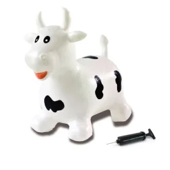 Jamara Hüpftier Kuh mit Pumpe, weiss/schwarz