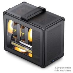 Jonsbo C6 MAX PC-Gehäuse, Mini-Gehäuse, Micro-ATX, Tempered Glass - schwarz