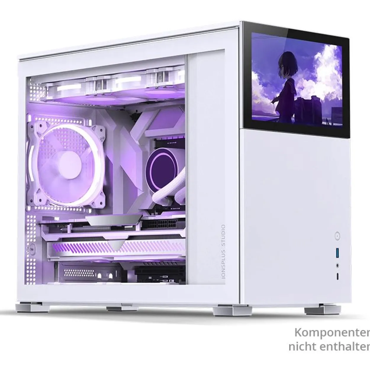 Jonsbo D31 Screen Micro-ATX Gehäuse, Tempered Glass - weiß