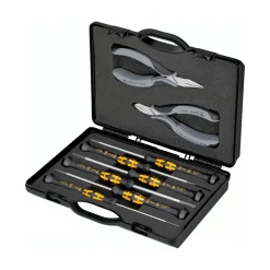 Knipex Elektronikzangen-Set ESD, 8-teilig (schwarz/grau, Ausführung ESD, elektrisch ableitend)