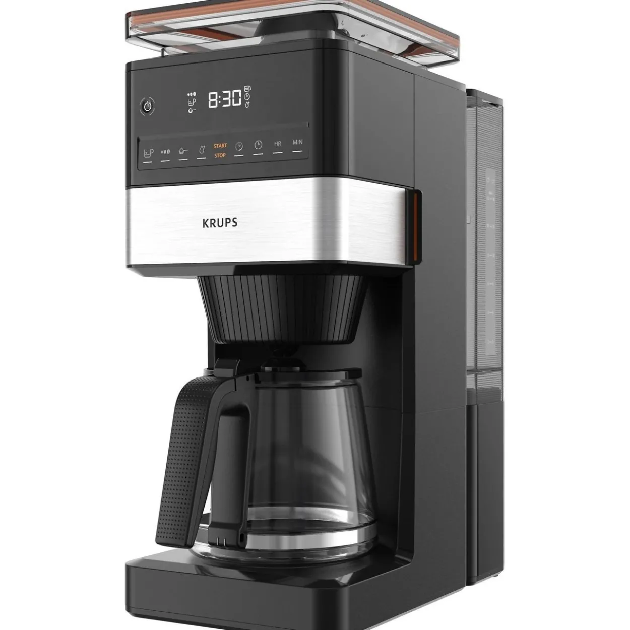 Krups Grind Aroma XL KM8428 mit Mahlwerk (schwarz/edelstahl, Glaskanne)