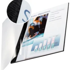 LEITZ Buchbindemappen schwarz Softcover für 15 - 35 Blatt DIN A4, 10 St.