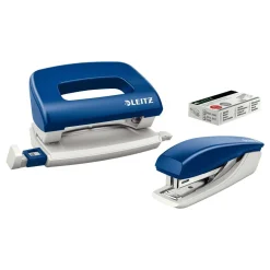 Leitz Heftgerät- und Locher-Set, blau