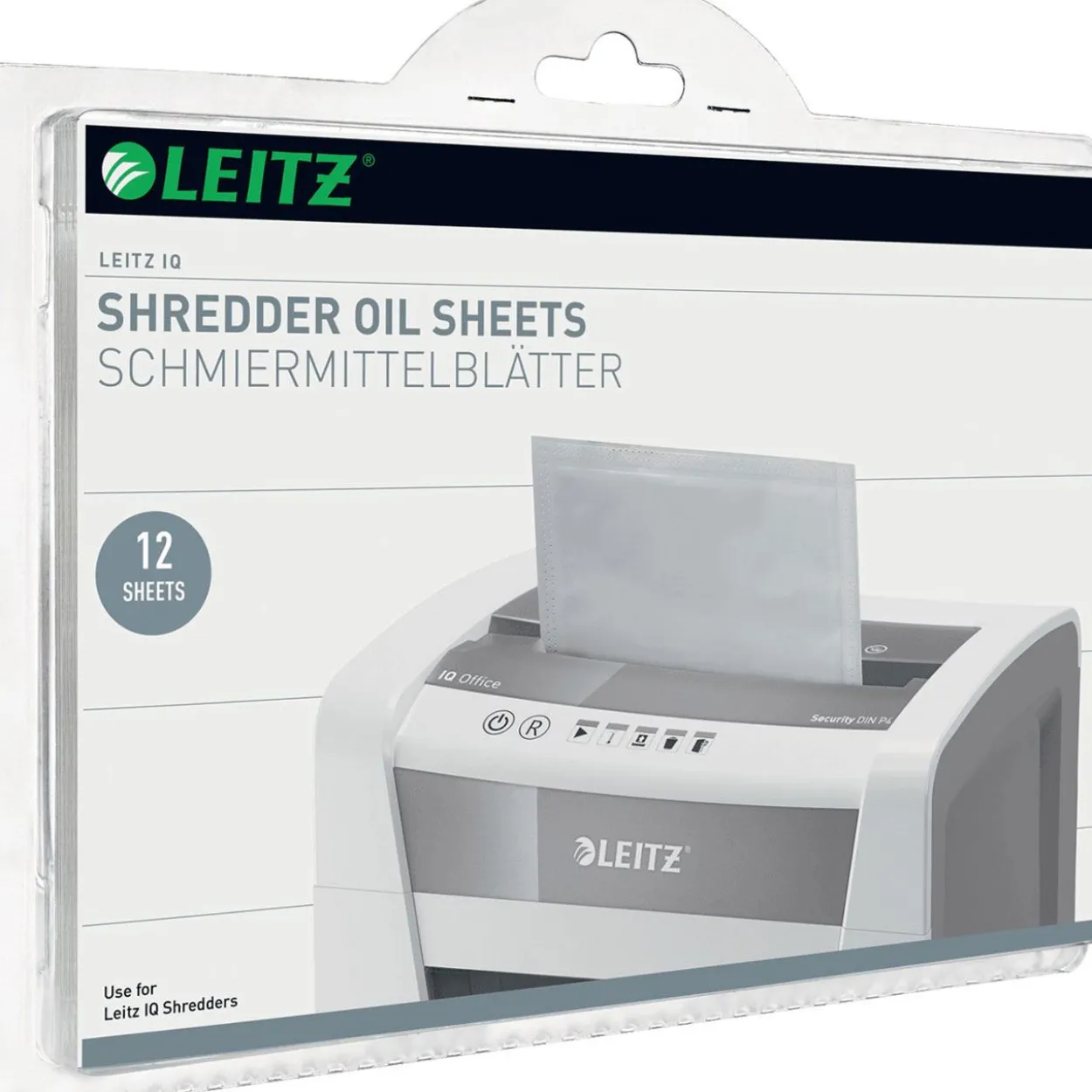 Leitz IQ Schmiermittel-Blätter für Aktenvernichter, 12 Blatt