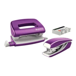 LEITZ Locher und Heftgeräte Set NeXXt WOW lila-metallic