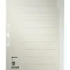 LEITZ Ordnerregister DIN A4+ Vollformat, Überbreite blanko grau 10-teilig, 1 Satz Papier