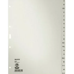 LEITZ Ordnerregister DIN A4+ Vollformat A-Z grau 20-teilig, 1 Satz