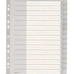 LEITZ Ordnerregister 1276 Vollformat, Überbreite blanko grau 15-teilig, 1 Satz