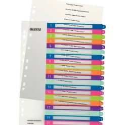 LEITZ Ordnerregister WOW Vollformat, Überbreite 1-20 farbig 20-teilig, 1 Satz