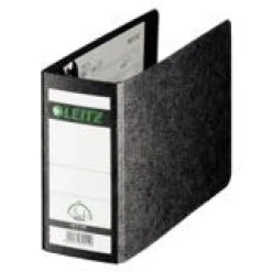 LEITZ 1078 Ordner schwarz marmoriert Karton 7,8 cm DIN A6 quer