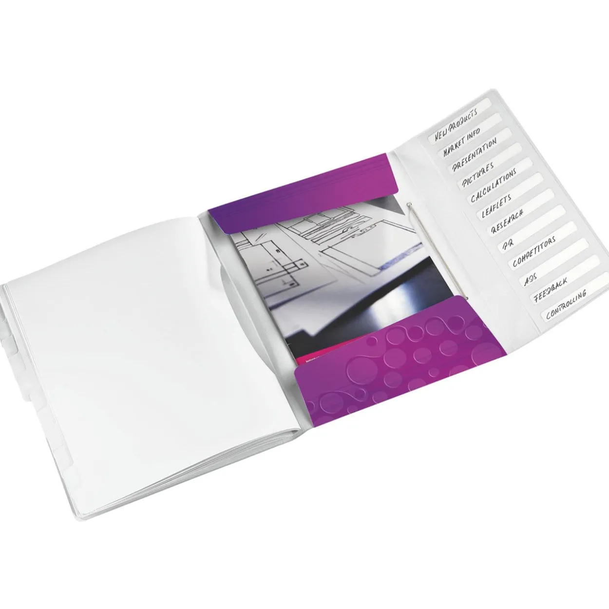 LEITZ Ordnungsmappe WOW 4634 12 Fächer violett