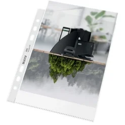 LEITZ 25 Prospekthüllen recycle 4002 DIN A5 transparent genarbt 0,10 mm