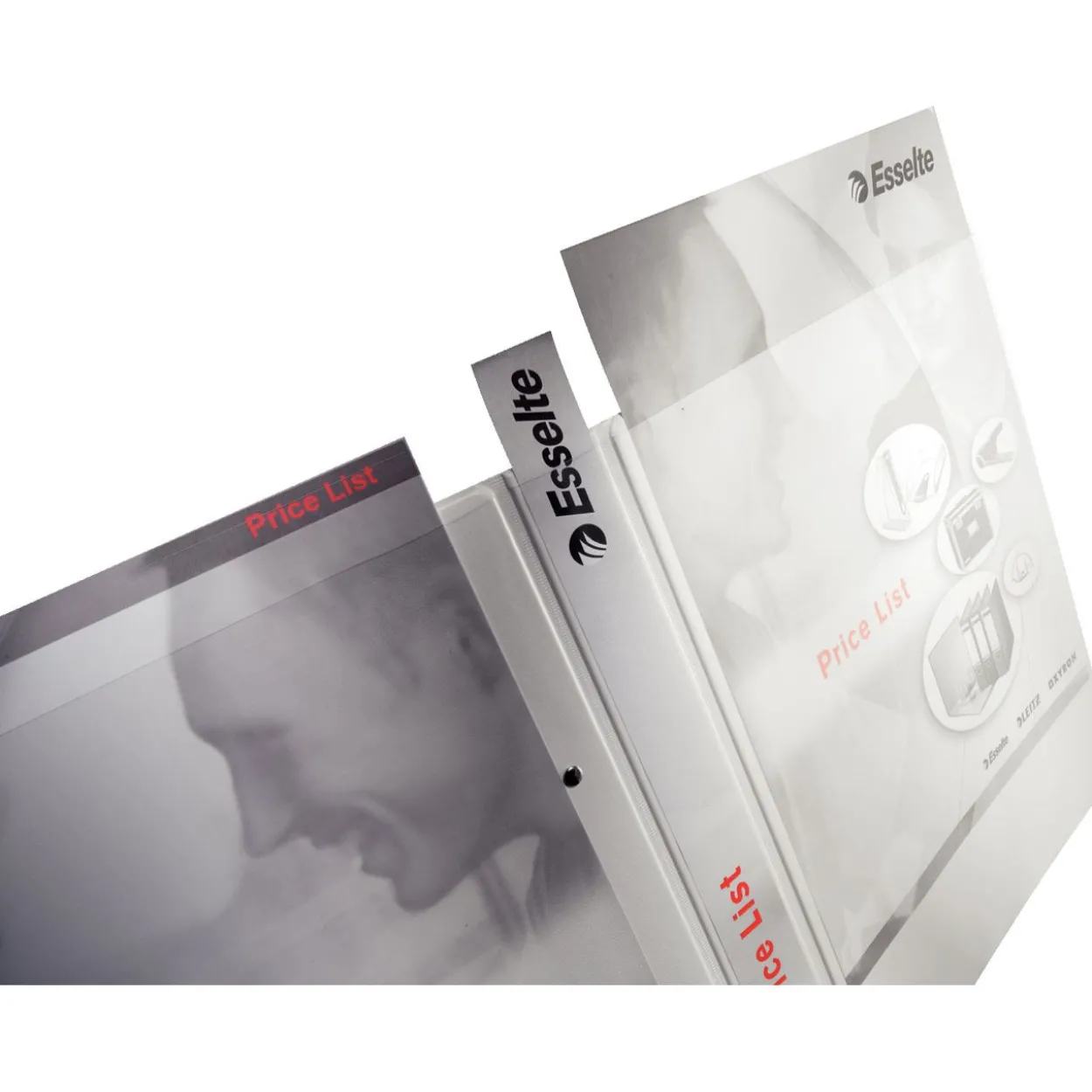 LEITZ 6 Präsentationsringbücher 4-Ringe weiß 4,4 cm DIN A4