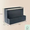 LEITZ Schreibtisch-Organizer dunkelgrau Stoff, Pappe 4 Fächer 38,0 x 19,0 x 26,0 cm
