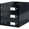 LEITZ Schubladenbox Click & Store schwarz 60480095, DIN A4 mit 3 Schubladen