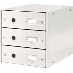 LEITZ Schubladenbox Click & Store weiß 60480001, DIN A4 mit 3 Schubladen