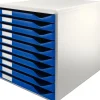 LEITZ Schubladenbox Formular-Set blau 52810035, DIN A4 mit 10 Schubladen