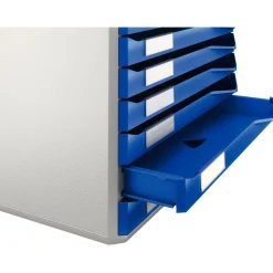 LEITZ Schubladenbox Formular-Set blau 52810035, DIN A4 mit 10 Schubladen