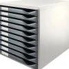 LEITZ Schubladenbox Formular-Set dunkelgrau 52810089, DIN A4 mit 10 Schubladen
